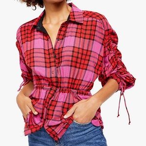 Free People plaid top